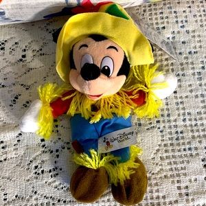 NWT, Scarecrow Mickey Mouse Mini Beanie 8 inches
